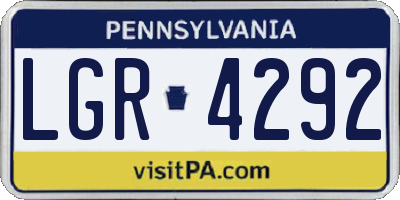 PA license plate LGR4292