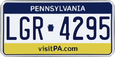PA license plate LGR4295