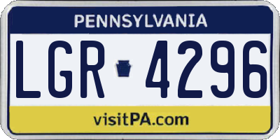 PA license plate LGR4296