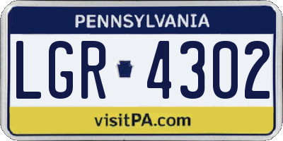 PA license plate LGR4302