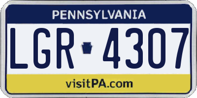 PA license plate LGR4307