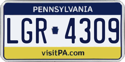PA license plate LGR4309