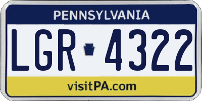 PA license plate LGR4322