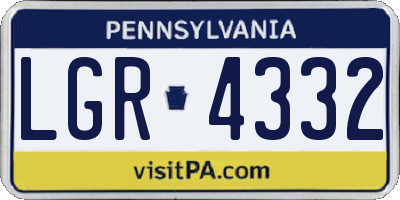 PA license plate LGR4332