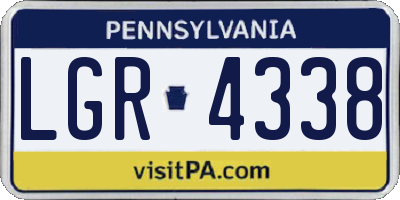 PA license plate LGR4338