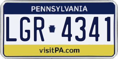 PA license plate LGR4341