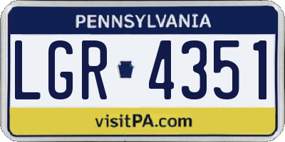PA license plate LGR4351