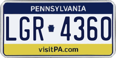 PA license plate LGR4360