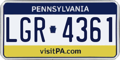 PA license plate LGR4361