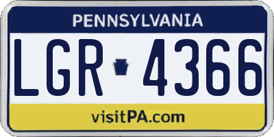PA license plate LGR4366