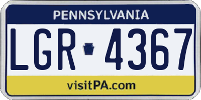 PA license plate LGR4367