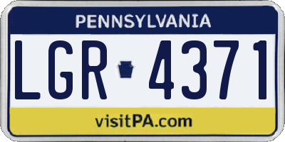 PA license plate LGR4371