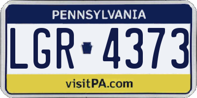PA license plate LGR4373