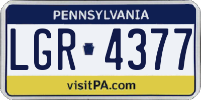 PA license plate LGR4377