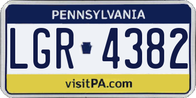 PA license plate LGR4382