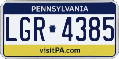 PA license plate LGR4385