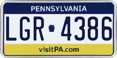 PA license plate LGR4386