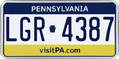 PA license plate LGR4387