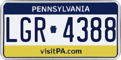 PA license plate LGR4388