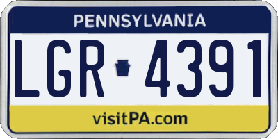 PA license plate LGR4391