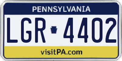 PA license plate LGR4402