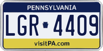 PA license plate LGR4409