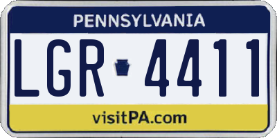 PA license plate LGR4411