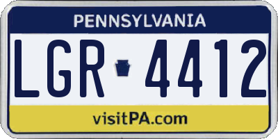 PA license plate LGR4412