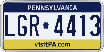 PA license plate LGR4413