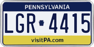 PA license plate LGR4415