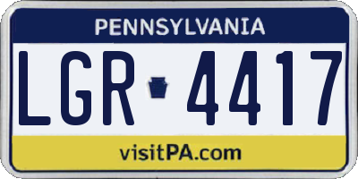 PA license plate LGR4417