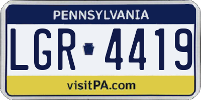 PA license plate LGR4419