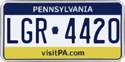 PA license plate LGR4420