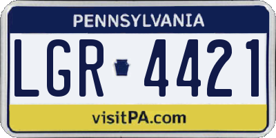 PA license plate LGR4421