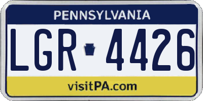 PA license plate LGR4426