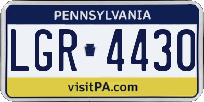 PA license plate LGR4430