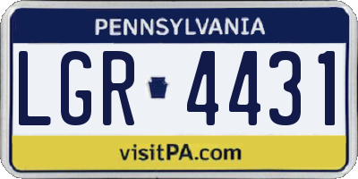 PA license plate LGR4431