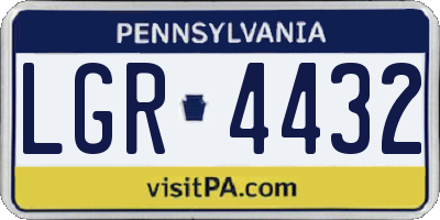 PA license plate LGR4432