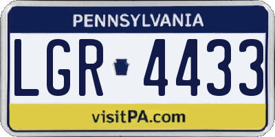 PA license plate LGR4433