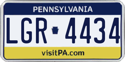 PA license plate LGR4434