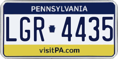 PA license plate LGR4435