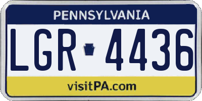 PA license plate LGR4436
