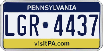 PA license plate LGR4437