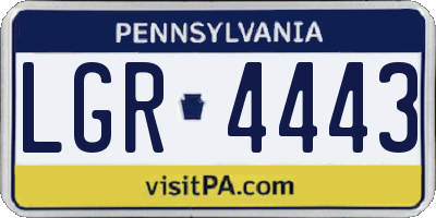 PA license plate LGR4443
