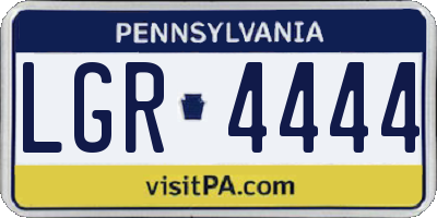 PA license plate LGR4444