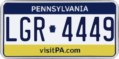 PA license plate LGR4449
