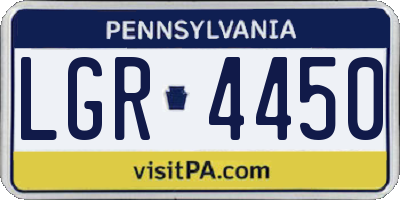 PA license plate LGR4450