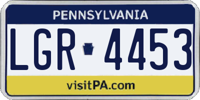 PA license plate LGR4453