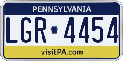 PA license plate LGR4454