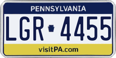 PA license plate LGR4455